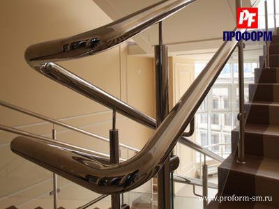 Ограждения из нержавеющей стали для лестниц со стеклом №2